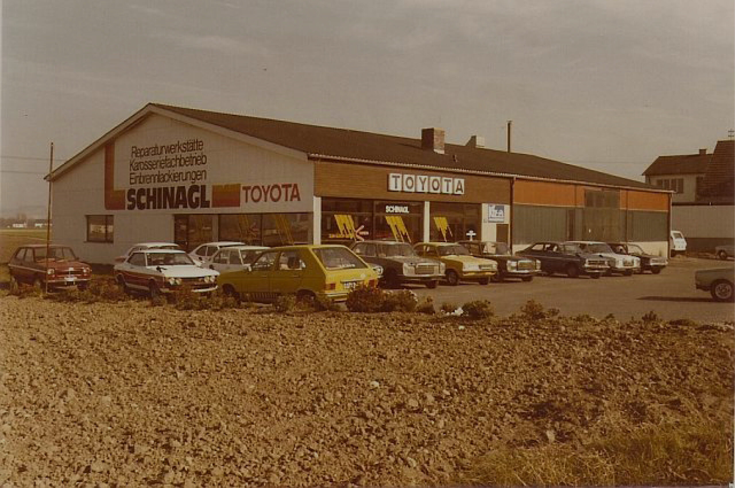 Autohaus Schinagl im Jahr 1977